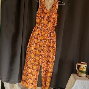 Floral Orange Jumpsuit